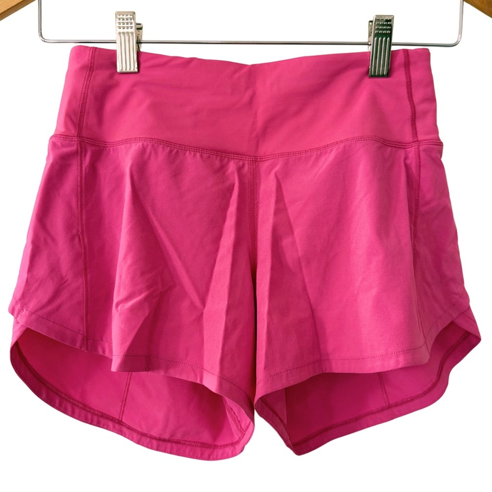 Lululemon Speed Up Mid-Rise Lined Shorts 4” — Sonic Pink, Size 2 - Picture 2 of 9